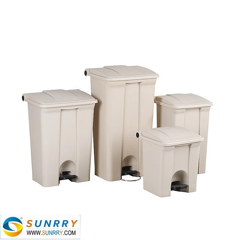 2018 unique new design 30.3L light yellow plastic mini trash can