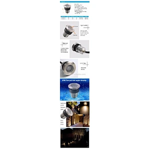 Waterproof IP68 Stainless Steel 1W 3W Inground Pool Light