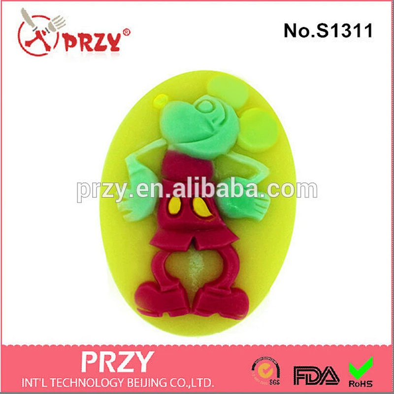 S1311 PRZY eco-friendly mickey handmade silicone soap mold