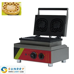 Electric stainless steel 2 pcs of mini round egg waffle maker machine