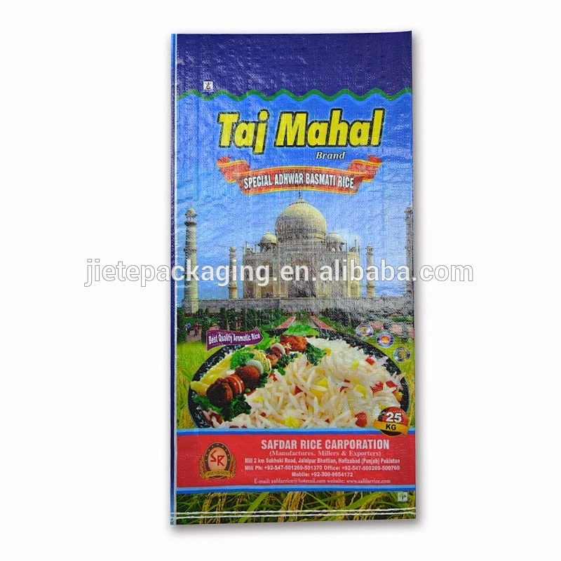transparent polypropylene pp woven rice sacks bags with handle 30kg 10kg