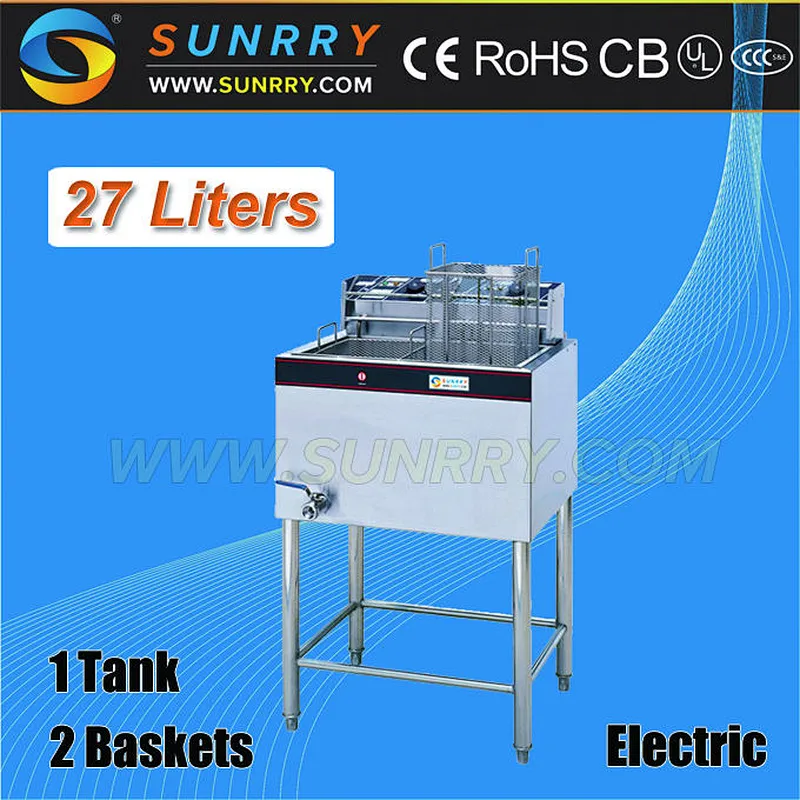 New product stainless steel frying machine 1tank 2basket 27L chicken deep fryer machine