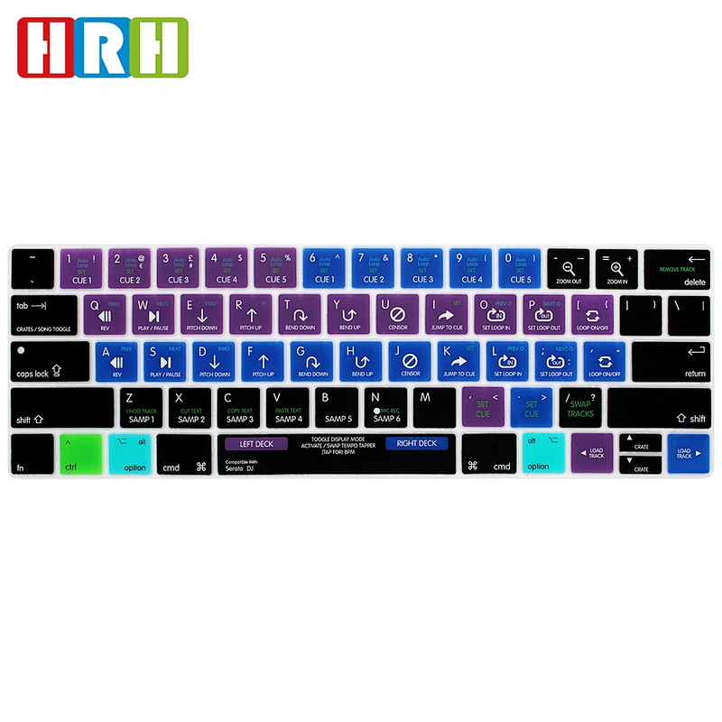 Serato DJ Controller Hotkeys 10 keyboard shortcuts Silicone Keyboard Skin for Laptop Keyboard Cover