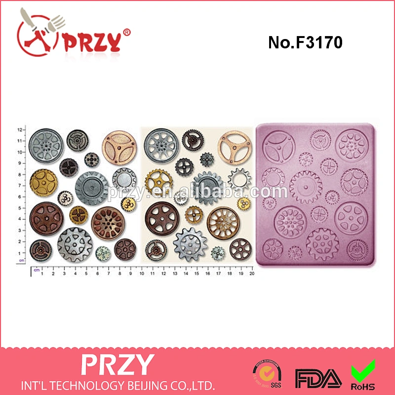 F3170 steampunk cogs and gears craft sugar silicone rubber mould fondant mold craft