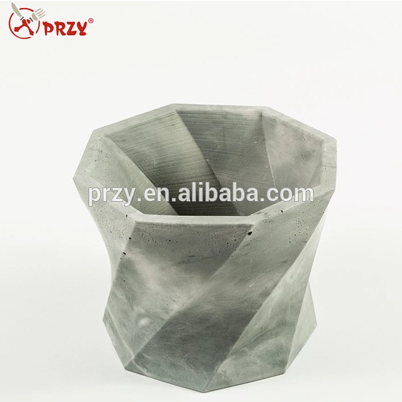 3D Twisted Octagon Vase Silicone Mold przy 2018 New Silicone Molds For Concrete Silicone soap mold