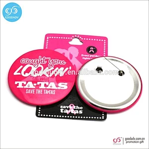 OEM manufacture factory promotion100% quality fashion pin flashing tinplate badge