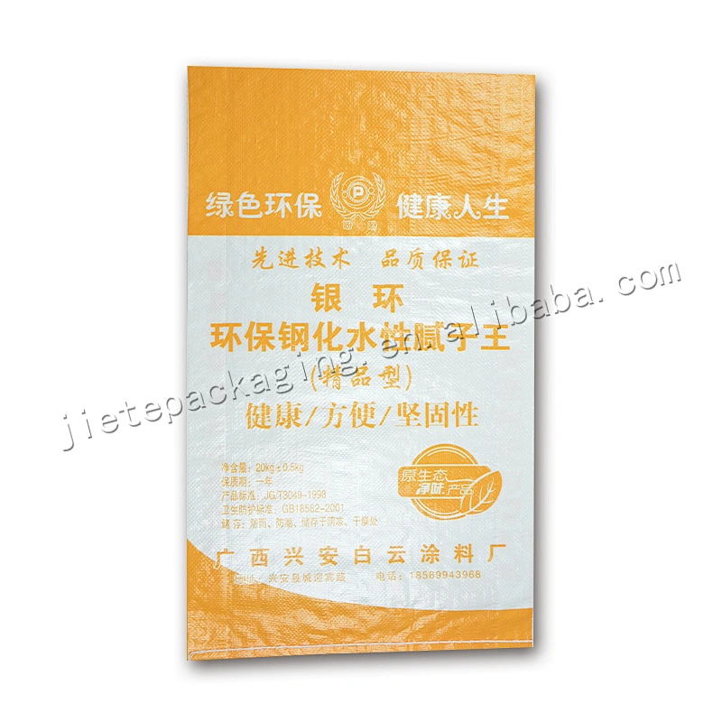 Gravure printing laminated pp woven cement bag 20kg for packing interior painting wall putty powder,tile adhesive