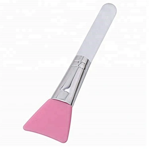 Wholesale white plastic handle flat silicone face/facial mask applicator brush