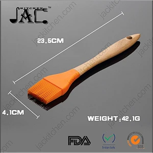 Premium Grade Silicone Basting Brush with Wood Handle