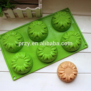 PRZY PR308 6 cavity sunflower shape silicone soap tray