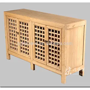 Chinese antique natural cabinet kitchen cupboard lattice wooden door