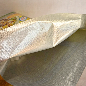 Customized foil film gold printing 25kg pp woven rice bag export to Pakistan