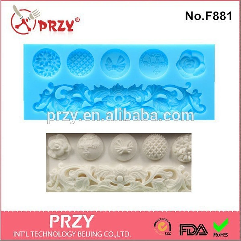 buttons fondant silicone molds Cake decorating lace