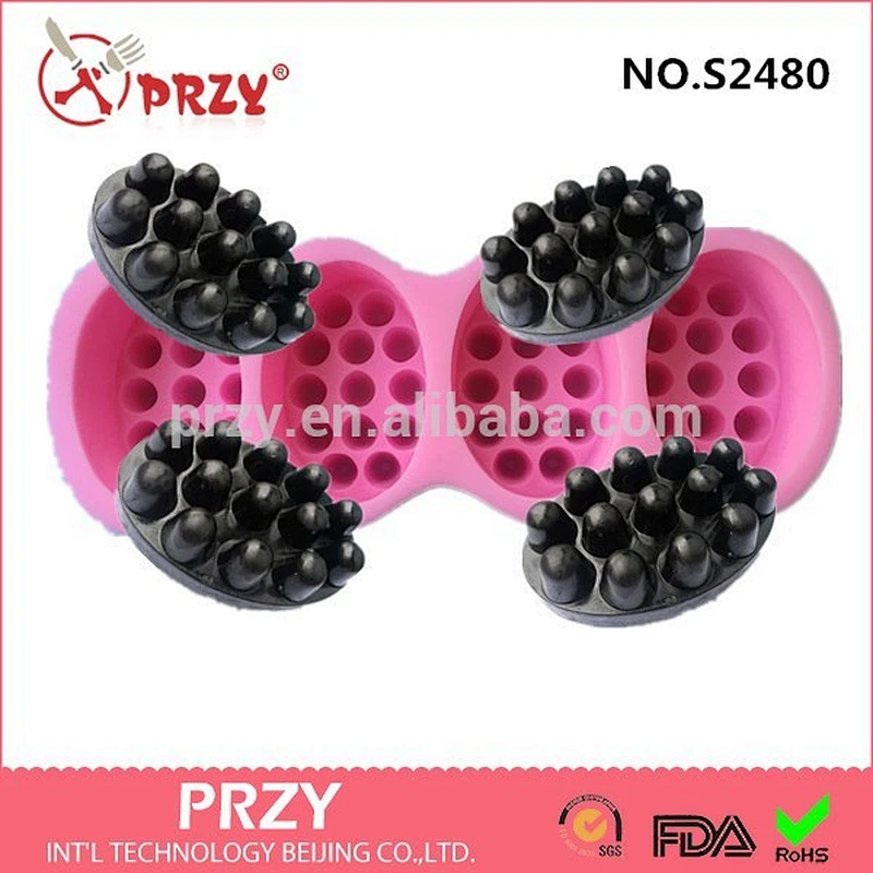 4 cavity massage silicone soap mold silicone molds for soap 3d silicone soap mold