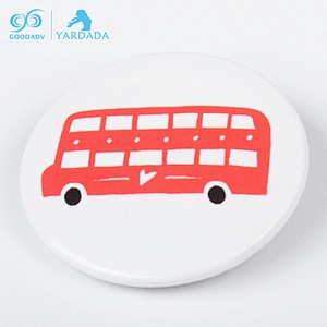 OEM Hard circle tinplate badge for Christmas