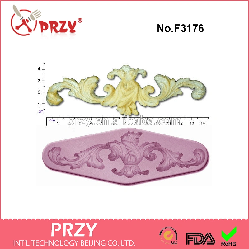 F3176 scroll scrolls 3 craft sugar silicone rubber mould craft silicone fondant mold