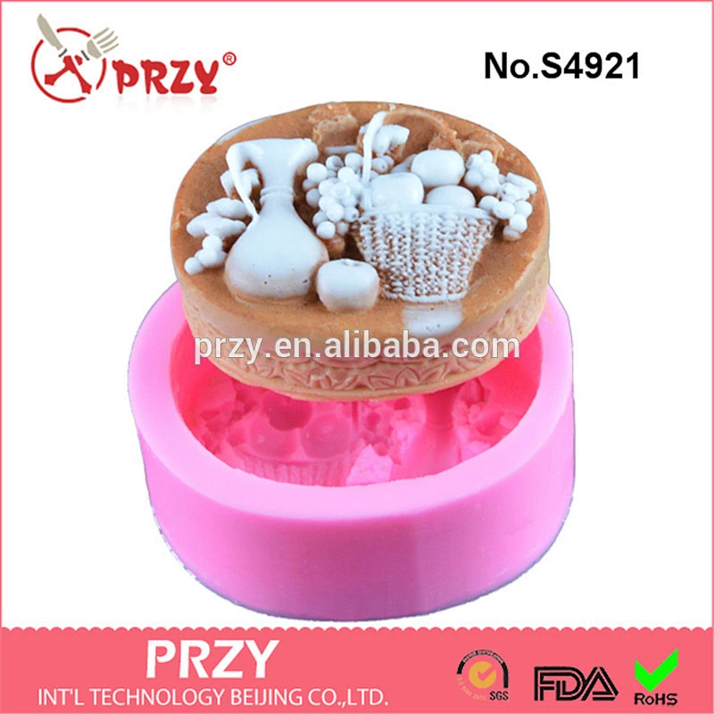 S4921 oval shaped silicone soap mold Fruit vase soap mold silicone molds
