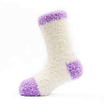 baby colorful double cuff pompoms thick cotton winter socks