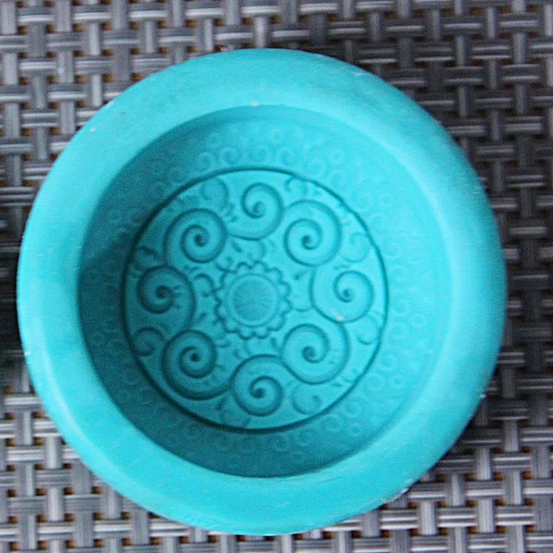 Classical Flower Round Handmade DIY Essential Oil Soap Silicone Mold