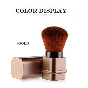 Cosmetic Brushes Custom Label-wholesale Mushroom Mini Travel Fan Brush Retractable Kabuki Makeup Brush Custom Logo