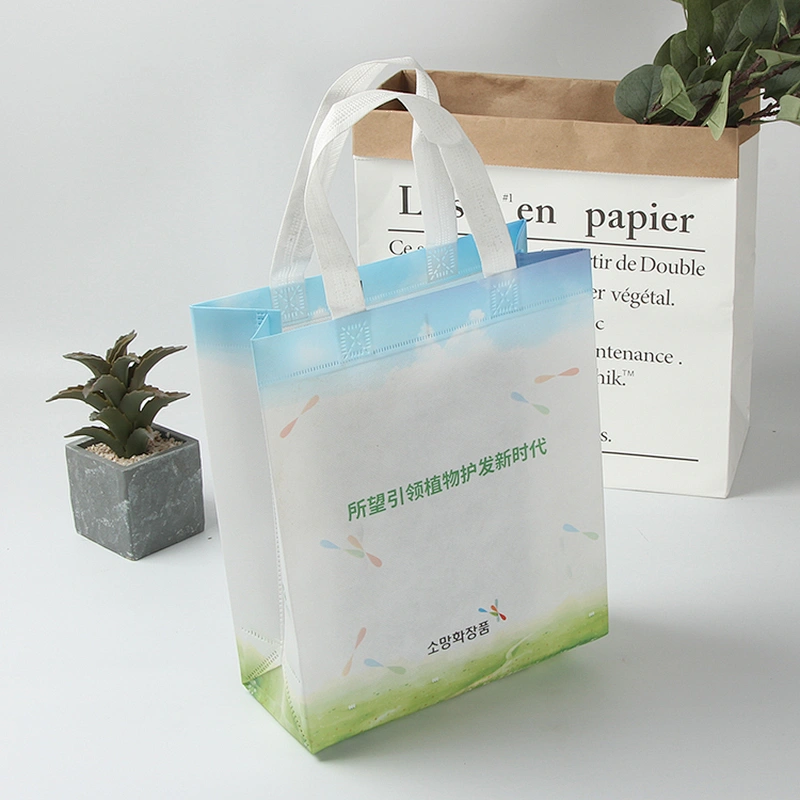 Reusable Tote 80 gsm Non-woven Fabric Bottle T-shirt Shopping Bag
