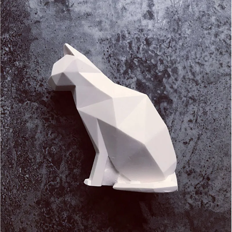 Exclusive Silicone Molds Candle Mould 3d Animals Geometry kitten cat cement concrete mold Stone Molds Aroma