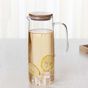 Factory Supply in-stock Water Pot with Lid 1100ml Heat-resistant Glass Tea Pot Handmade Borosilicate Glass Tea Pot