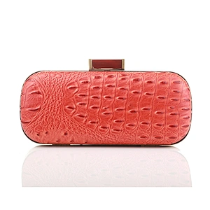 classic wholesale elegance bags orange ostrich grain PU india clutch bag