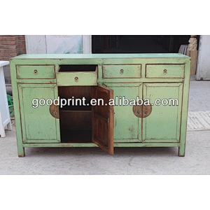 wooden cabinet furniture, hot sale reclaim antique furniture four drawer four door cabinet