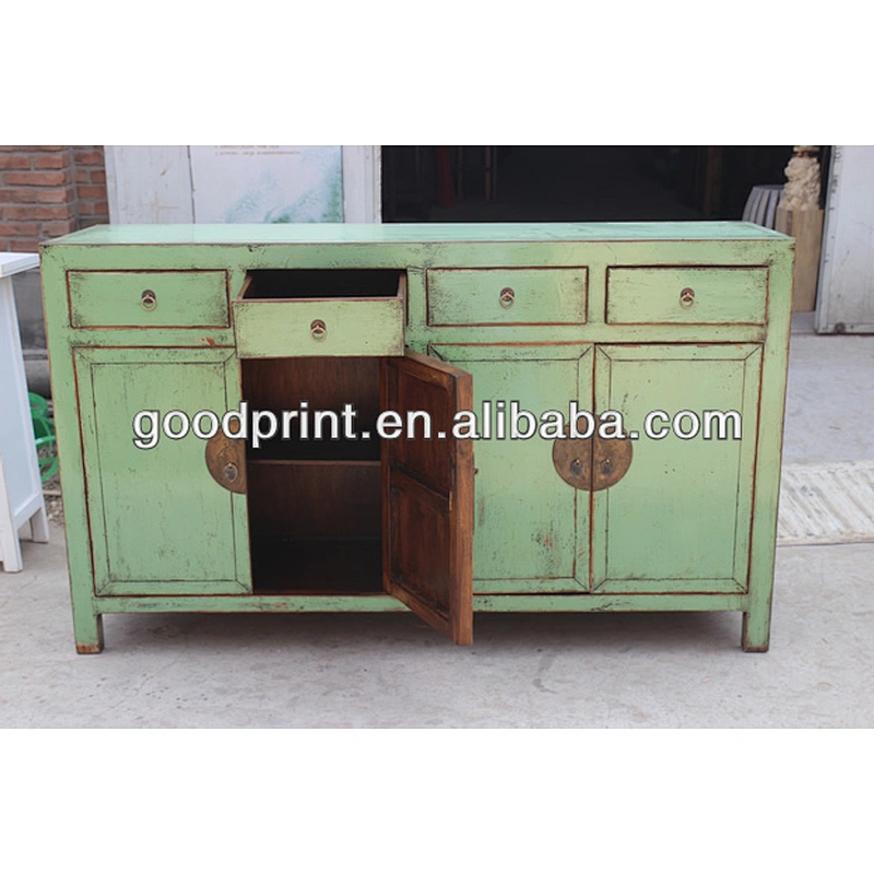 wooden cabinet furniture, hot sale reclaim antique furniture four drawer four door cabinet