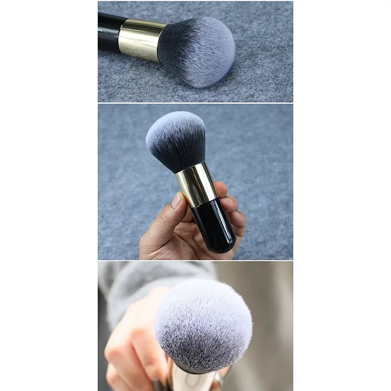 High quality private label powder blush single makeup wood brush for makeup