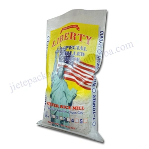 Yellow agricultural use plastic laminated pp basmati rice packing bag 50kg