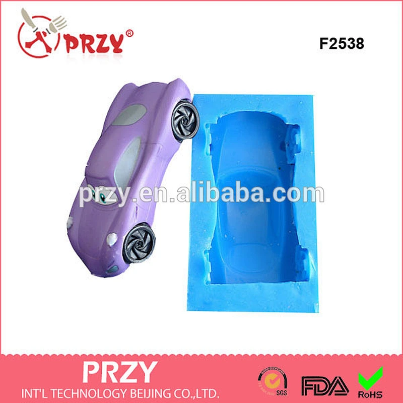 F2538 car shape mold, cute car silicone mold, car shape fondant mold