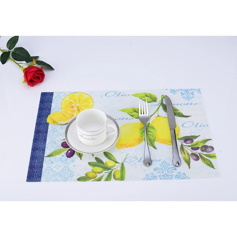 Newly designed vinyl placemats in the kitchen  Family Hotels