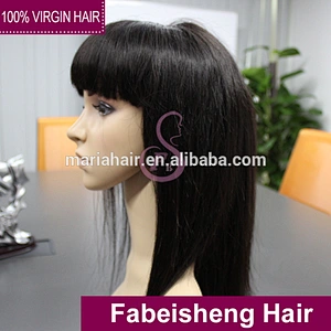 100% virgin human hair front lace wigs and full lace wigs with bangs ,human hair extensions