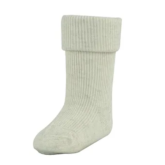 100% Full Colored Cotton Children Baby Knee High Turn Over Socks