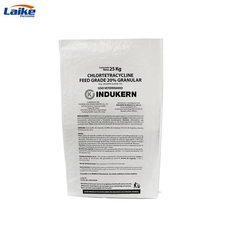 China laminated polypropylene woven feed bag,25kg bag dimension, plastic woven feed bag