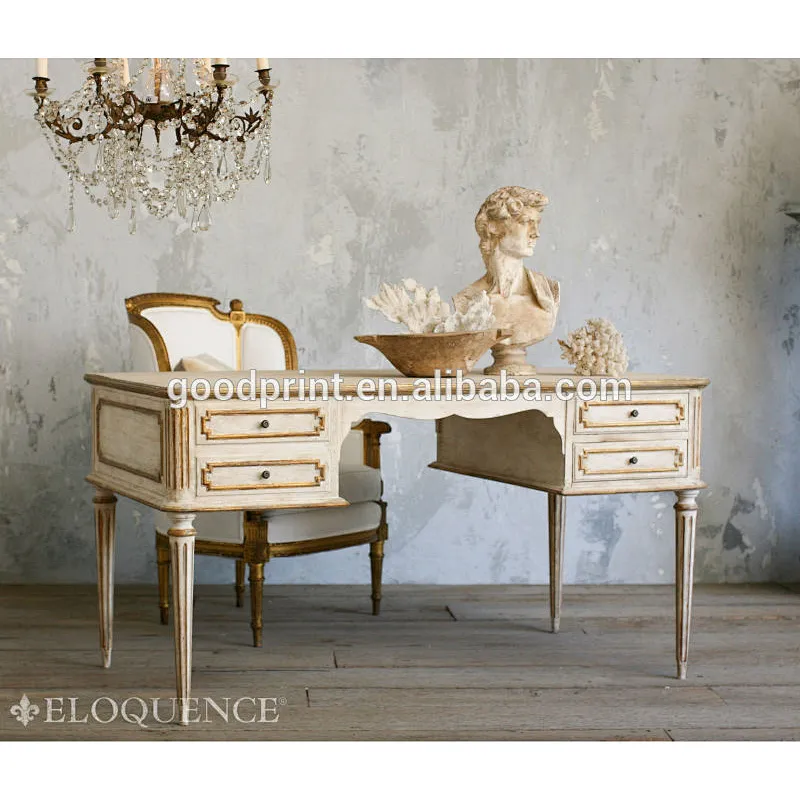 Antique french country furniture side table with four drawer