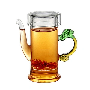 220ml Exquisite Water Kettle with Dragon Handle Customized Logo Glass Water Pot China High Borosilicate Glass Tea Pot