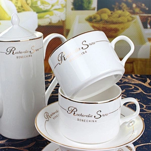 Wholesale in-stock Ceramic Coffee Pot Set 15 pcs European Style Coffee Cup Set Home Gift Luxury Coffee Kettle Set