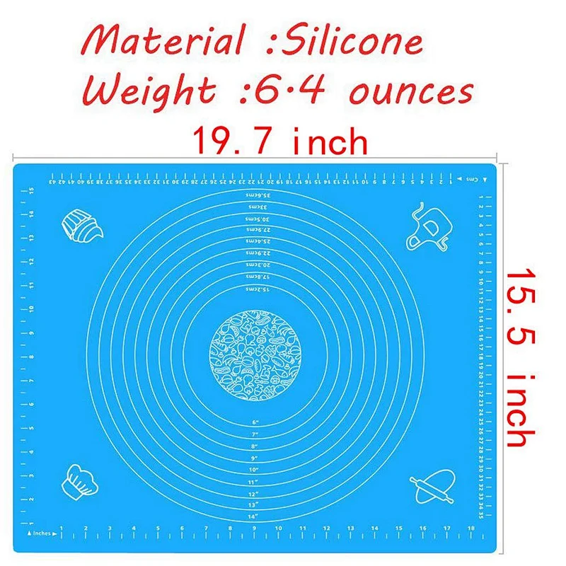 Silicone Baking Mat for Pastry Rolling with Measurements