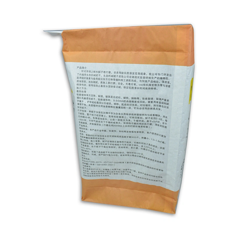 China manufacture kraft paper valve bag for bread flour packaging bag for starch,bread powder,corn 20kg