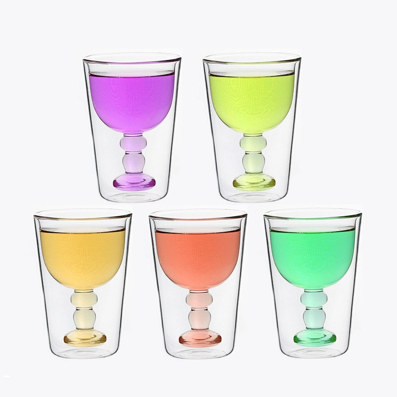 300 ml double wall tea glass mug & glass coffee cup resistance hot and cold for bar and restaurant