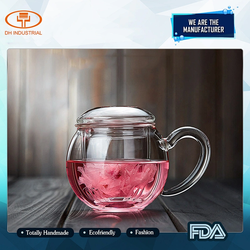 2018 new style high borosilicate glass cups with lid for home and party