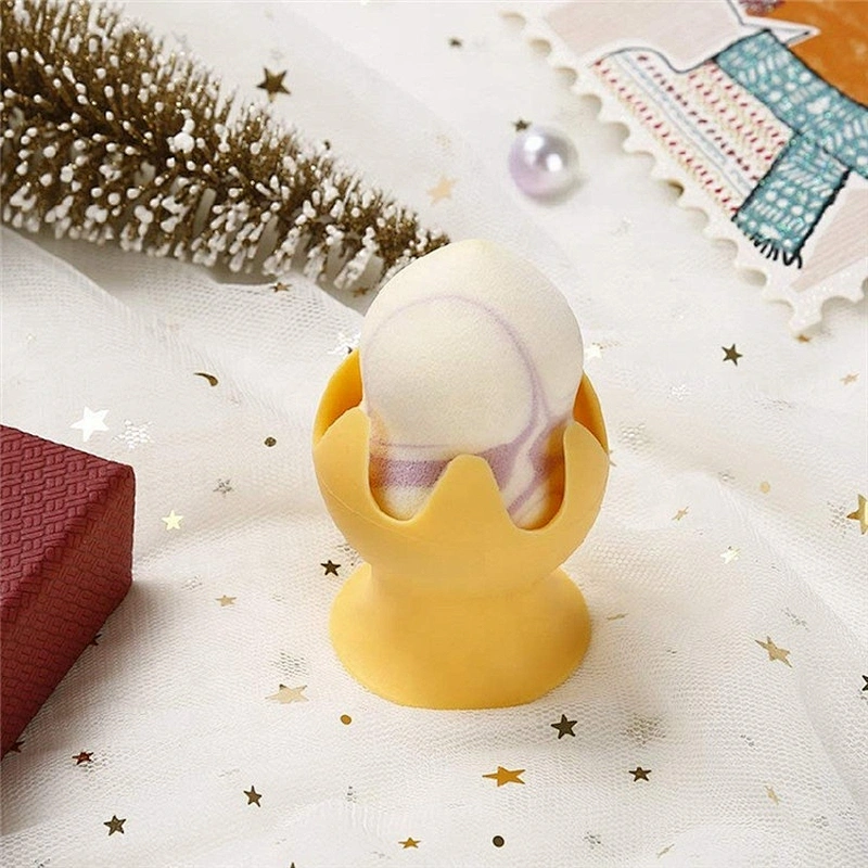 New Wet And Dry Multifunctional Foundation Make Up Puff Marble Makeup Sponge With Holder Egg Shape Cosmetic Shelf