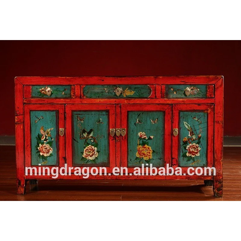 Antique Oriental furniture Painting cabinet