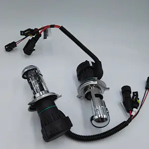 2018 Landjoy H4 car hid xenon high low beam bulb 36w with big waterproof wire cable 55W fits all xenon bulbs