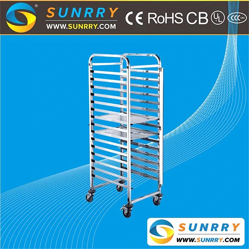 2018 China popular 16 layers multi-function mobile folding bread trolley for kitchen service equipment