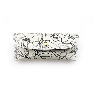 Women's Big-sized PU Leather Flower Sunglasses Case