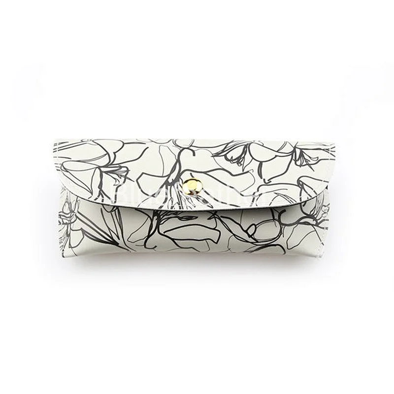 Women's Big-sized PU Leather Flower Sunglasses Case